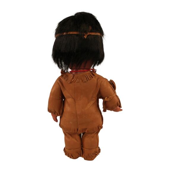 "Wild West" Leather Clad Native Tribal Children's Doll with Papoose 13" - Picture 2 of 7